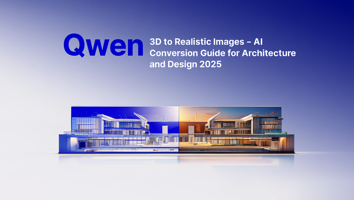 Qwen 3D to Realistic Images - AI Conversion Guide for Architecture and Design tutorial banner