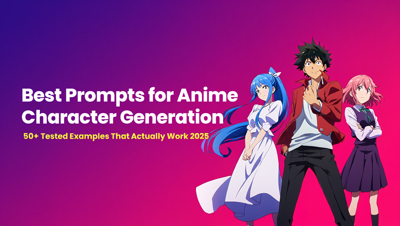 Best Prompts for Anime Character Generation - 50+ Tested Examples That Actually Work featured image