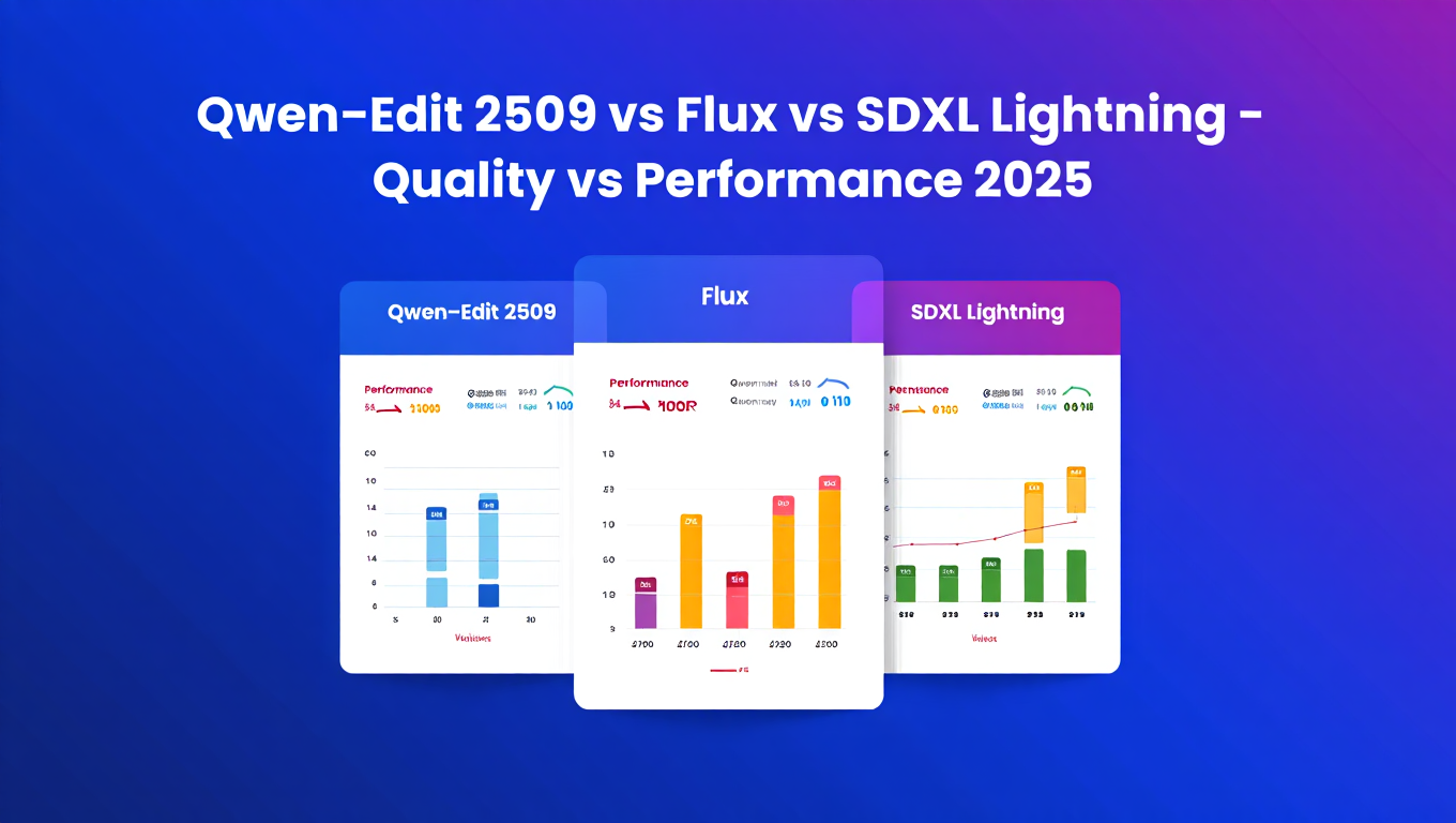 Qwen-Edit 2509 vs Flux vs SDXL Lightning - Quality vs Performance comparison graphic