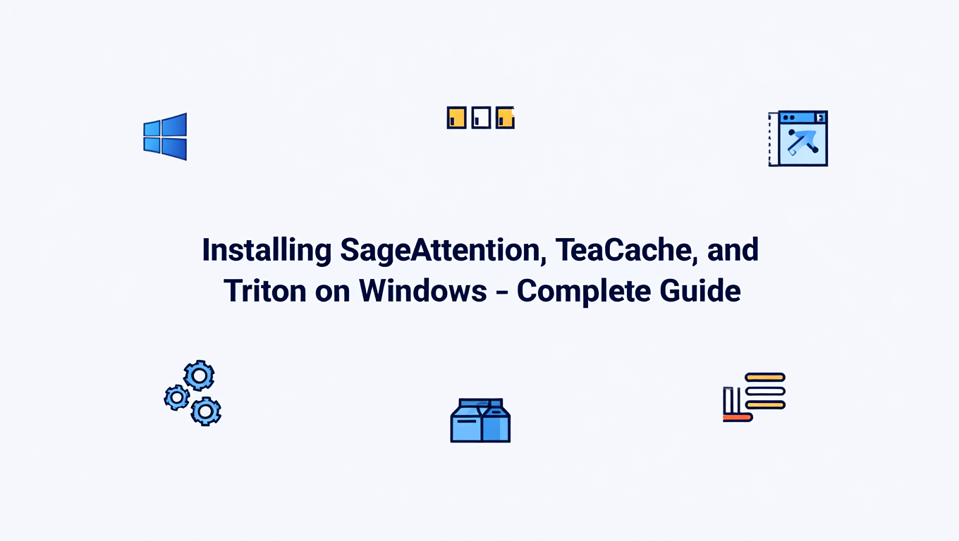 Installing SageAttention, TeaCache, and Triton on Windows - Complete Guide tutorial banner