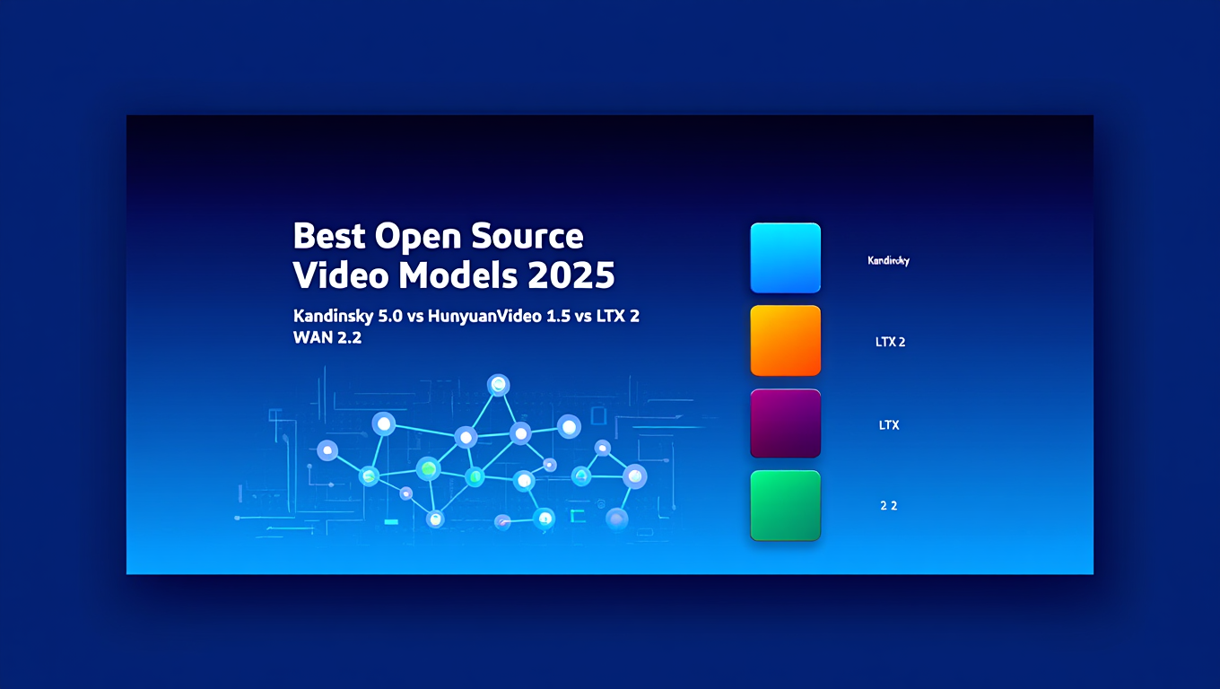 Best Open Source Video Models 2025: Kandinsky 5.0 vs HunyuanVideo 1.5 vs LTX 2 vs WAN 2.2 comparison graphic