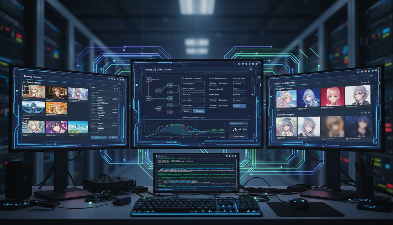 Kohya SS LoRA training interface visualization