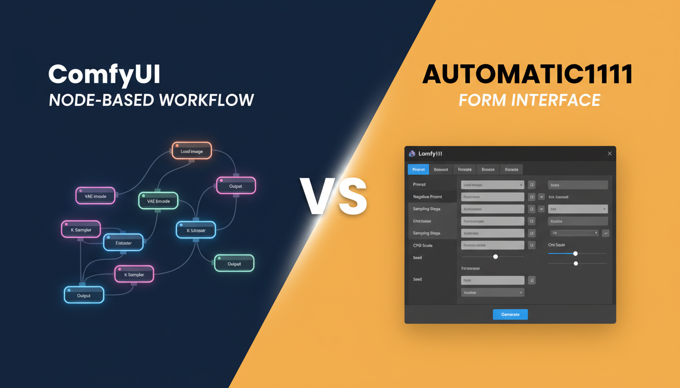 ComfyUI vs AUTOMATIC1111 comparison visualization