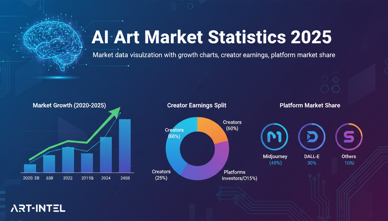 AI art market statistics and trends visualization 2025