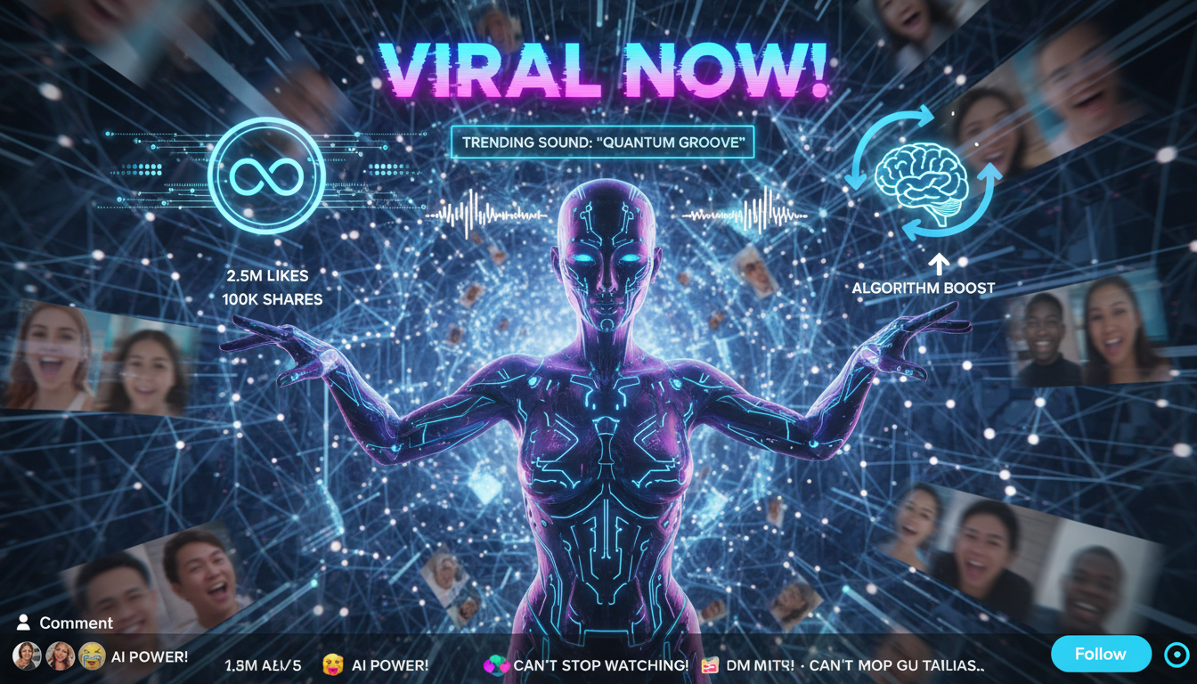 TikTok AI influencer viral content strategy and growth concept