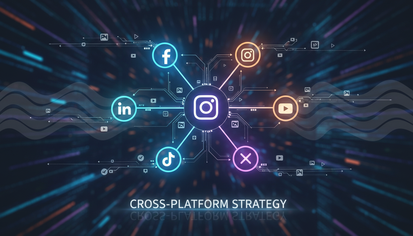 Cross-platform social media strategy connecting multiple channels