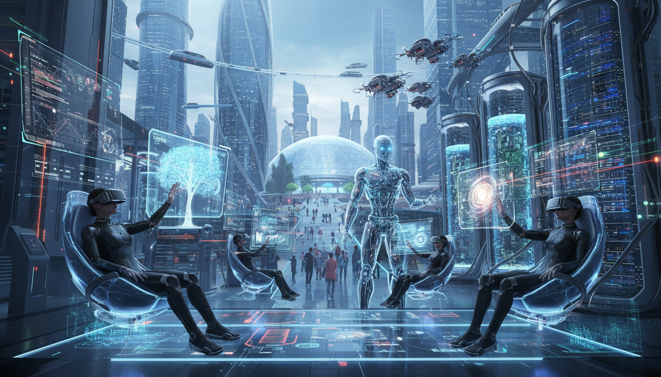 Futuristic AI technology trends and emerging virtual creator tech