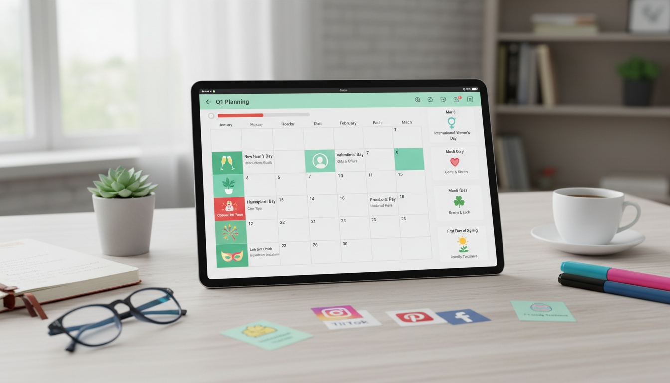 Seasonal content calendar planning for social media