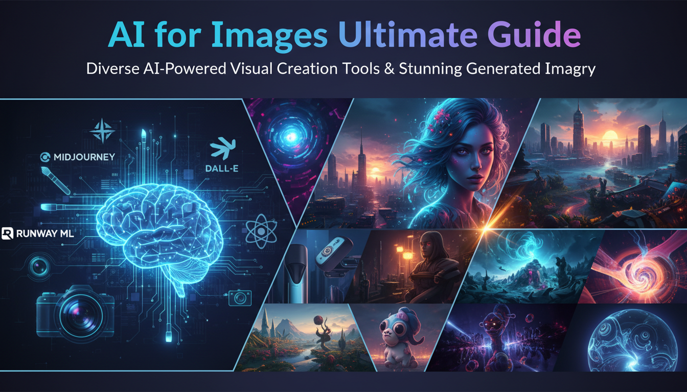 Comprehensive overview of AI for images showing generation, editing, and enhancement capabilities