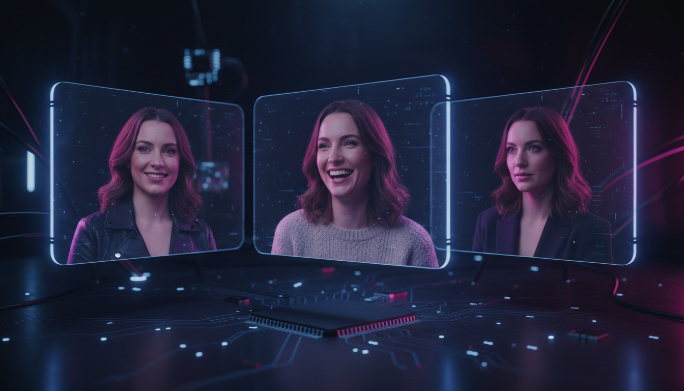 AI girlfriend photo generation showing consistent character across multiple realistic scenes